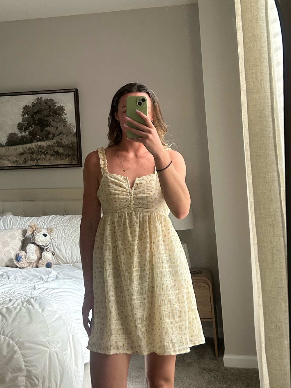 Target Light Yellow Floral Mini Dress